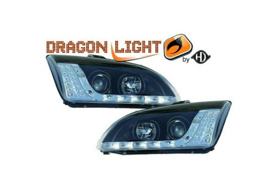 Koplampen passend voor + DRL passend voor  Ford Focus II 2004-2008 zwart 1416385 Diederichs