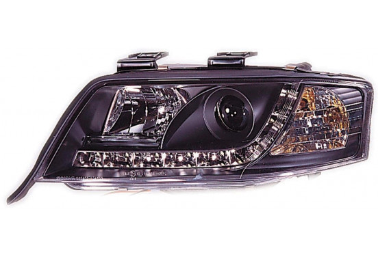 Set koplampen DRL-Look passend voor Audi A6 4B 1997-2000 - Zwart, afbeelding 2