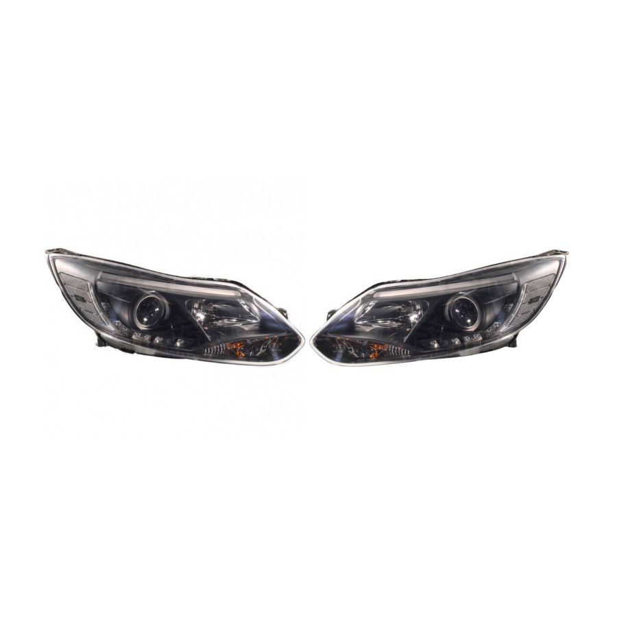 Set koplampen DRL-Look passend voor Ford Focus III 2011- - Zwart - incl ...