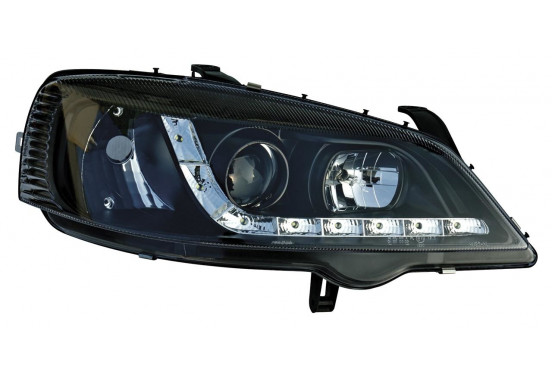 Set koplampen DRL-Look passend voor Opel Astra G 1998-2003 - Zwart, afbeelding 2