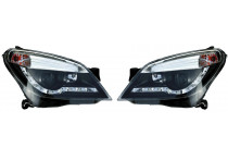 Set koplampen DRL-Look passend voor Opel Astra H 2004-2009 - Zwart