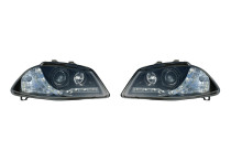 Set koplampen DRL-Look passend voor Seat Ibiza/Cordoba 6L 2002-2008 - Zwart