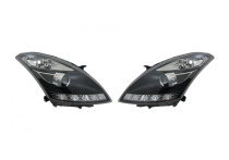 Set koplampen DRL-Look passend voor Suzuki Swift YP6 2010- - Zwart