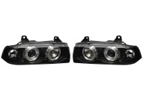 Set koplampen passend voor BMW 3-Serie E36 Sedan/Touring - Zwart - incl. Knipperlichten & Angel-Eyes