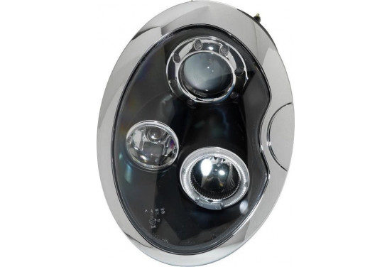 Set koplampen passend voor BMW New Mini R50-R53 2001-2006 - Zwart - incl. Angel-Eyes, afbeelding 2