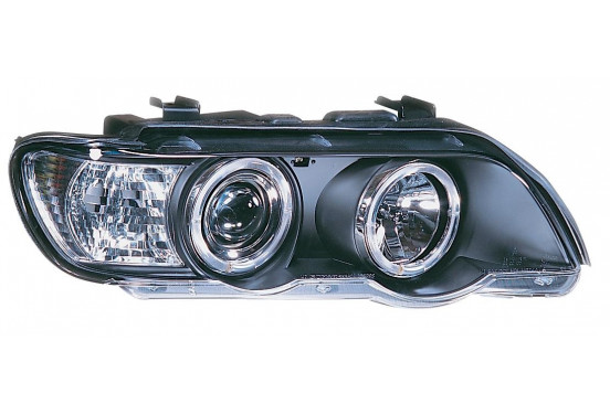 Set koplampen passend voor BMW X5 E53 2000-2004 - Zwart - incl. Angel-Eyes, afbeelding 2
