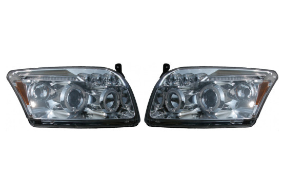 Set koplampen passend voor Dodge Caliber 2006- - Chroom - incl. Angel-Eyes