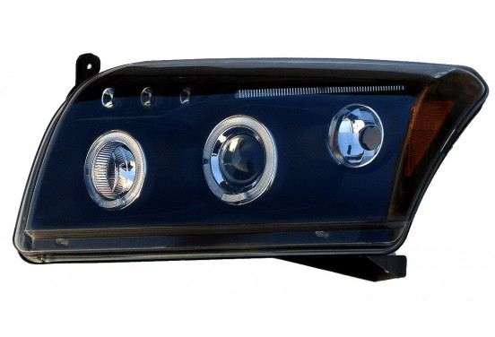 Set koplampen passend voor Dodge Caliber 2006- - Zwart - incl. Angel-Eyes, afbeelding 2