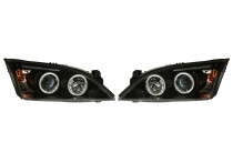 Set koplampen passend voor Ford Mondeo 2001-2007 - Zwart - incl. Angel-Eyes