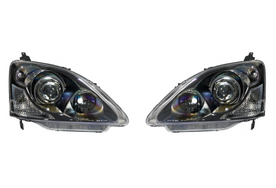 Set koplampen passend voor Honda Civic HB 2001-2005 - Zwart
