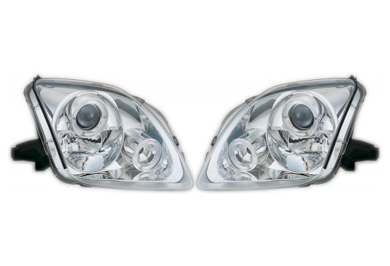 Set koplampen passend voor Honda Prelude 1997-2001 - Chroom - incl. Angel-Eyes