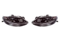 Set koplampen passend voor incl. DRL Seat Ibiza 6J 3/5-deurs 2008-2012 - Zwart