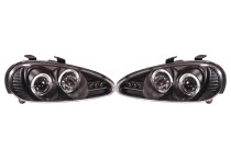 Set koplampen passend voor Mazda MX-3 1992-1997 - Zwart - incl. Angel-Eyes