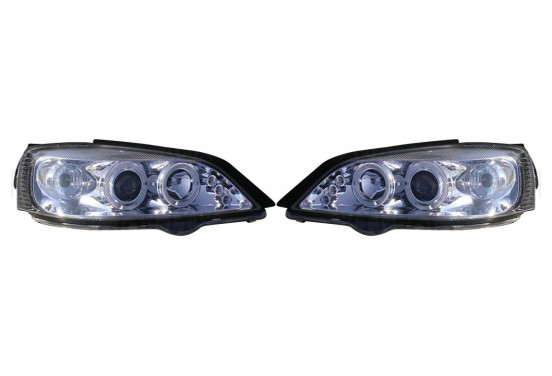 Set koplampen passend voor Opel Astra G 1998-2003 - Chroom - incl. Angel-Eyes - Type 2