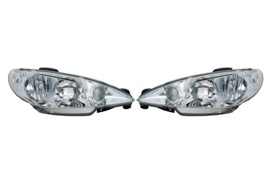 Set koplampen passend voor Peugeot 206 2002- incl. GTi 1999- - Helder