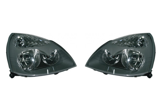Set koplampen passend voor Renault Clio II Facelift 2001-2005 - Zwart/Helder