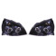 Set koplampen passend voor Renault Clio II Facelift 2001-2005 - Zwart - incl. Angel-Eyes