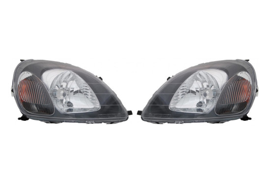 Set koplampen passend voor Toyota Yaris I 1999-2003 - Zwart