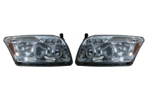 Set koplampen passend voor Dodge Caliber 2006- - Chroom - incl. Angel-Eyes