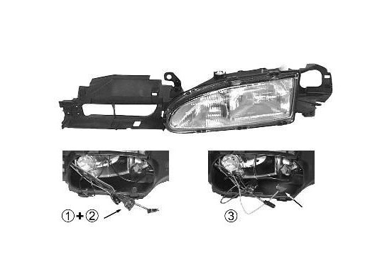 Koplamp links  tot '10/94 +ELEKTRISCHREG. 2XH1 1825943 Van Wezel