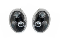 Set koplampen passend voor BMW New Mini R50-R53 2001-2006 - Zwart - incl. Angel-Eyes