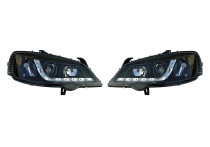 Set koplampen DRL-Look passend voor Opel Astra G 1998-2003 - Zwart
