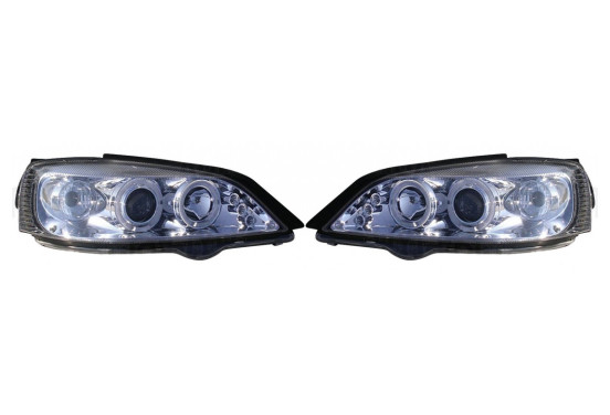 Set koplampen passend voor Opel Astra G 1998-2003 - Chroom - incl. Angel-Eyes - Type 2