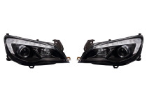 Set koplampen passend voor incl. DRL Opel Astra J 5-deurs 2009-2015 - Zwart - incl. Motor