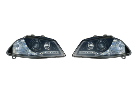 Set koplampen DRL-Look passend voor Seat Ibiza/Cordoba 6L 2002-2008 - Zwart