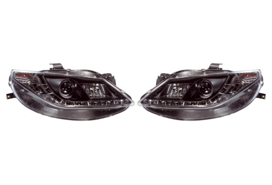 Set koplampen DRL-Look passend voor Seat Ibiza 6J 3/5-deurs 2008-2012 - Zwart