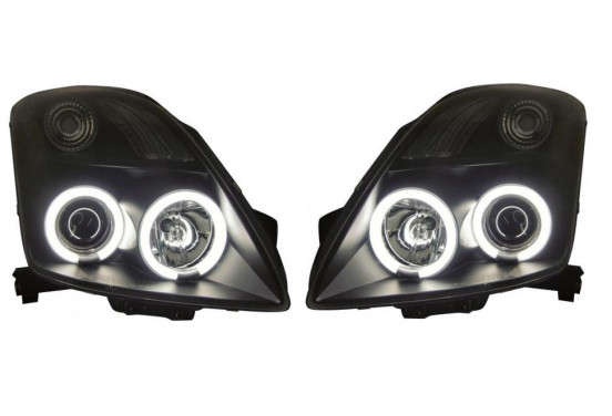 Set koplampen passend voor Suzuki Swift II 2005-2010 - Zwart - incl. CCFL Angel-Eyes