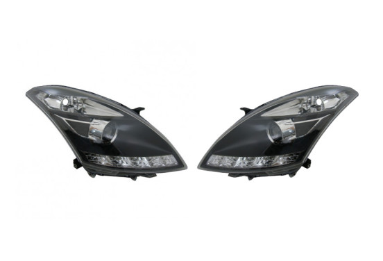 Set koplampen DRL-Look passend voor Suzuki Swift YP6 2010- - Zwart