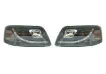 Set koplampen passend voor incl. DRL Volkswagen T5 2003-2010 - Zwart