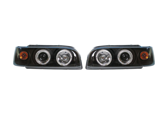 Set koplampen passend voor Volvo 850 1992-1997 - Zwart - incl. Angel-Eyes