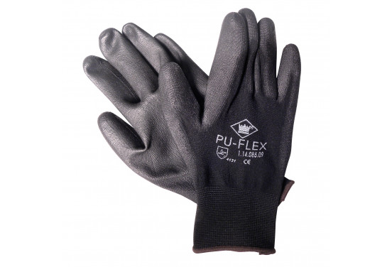 Handschoenen Pu-Flex zwart maat 10 (XL)