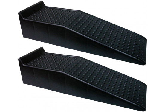Kunststof oprijbruggen - zwart - set van 2 stuks (Hoogte 17cm)
