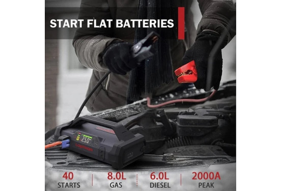 Lokithor JA301 2000A Lithium Jumpstarter met 10bar Compressor, afbeelding 3