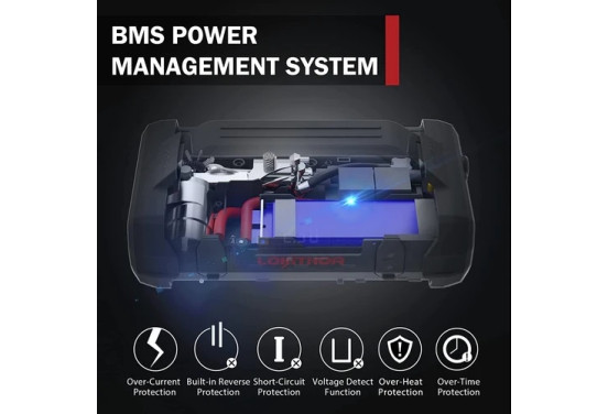 Lokithor JA301 2000A Lithium Jumpstarter met 10bar Compressor, afbeelding 7