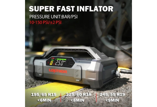 Lokithor JA301 2000A Lithium Jumpstarter met 10bar Compressor, afbeelding 4