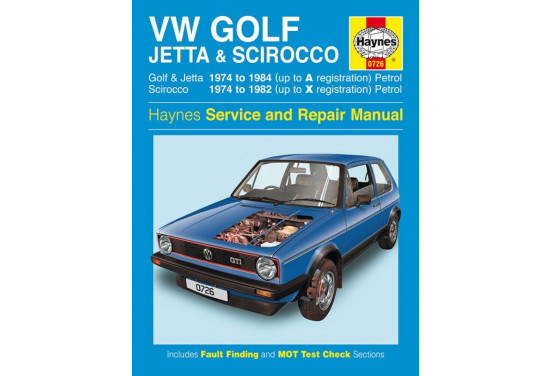 Haynes Werkplaatshandboek VW Golf, Jetta & Scirocco Mk 1 benzine 1.5, 1.6 & 1.8 (1974-1984)