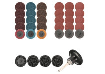Rooks Schuur- en polijstschijven, 50 mm flexipad, 6 mm schacht, set van 35