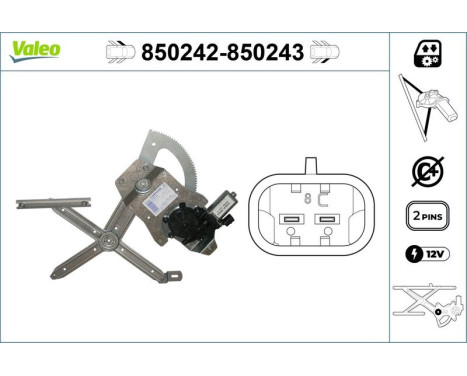 Window control mechanism 850242 Valeo, Image 3