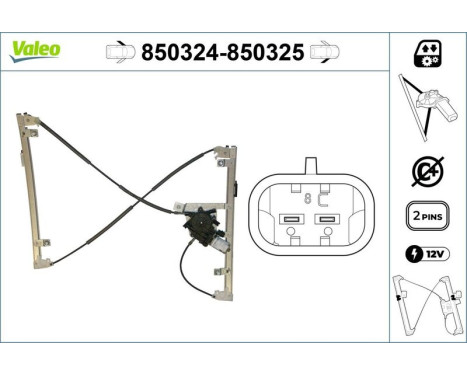 Window control mechanism 850324 Valeo, Image 3