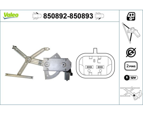 Window control mechanism 850892 Valeo, Image 2
