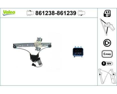 Window control mechanism 861239 Valeo