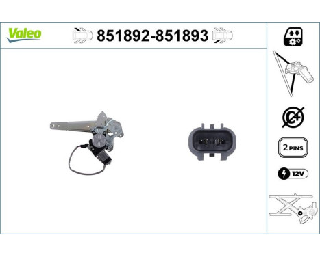 Window operating mechanism 851892 Valeo
