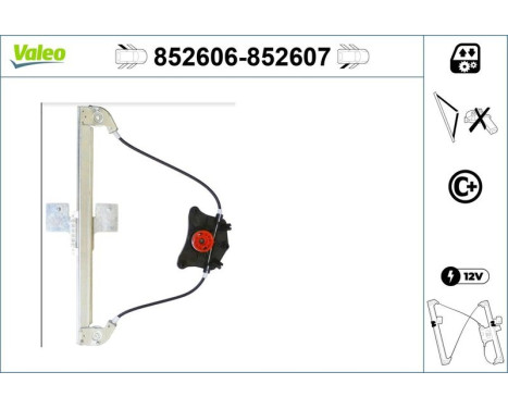 Window operating mechanism 852606 Valeo, Image 2