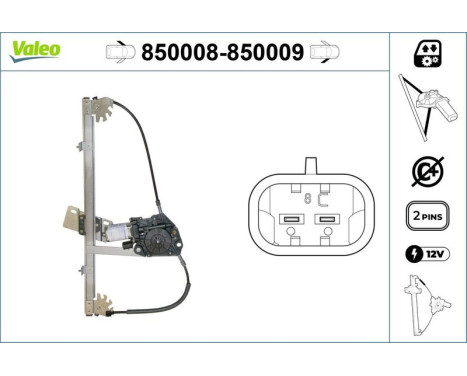 Window Regulator 850008 Valeo, Image 3