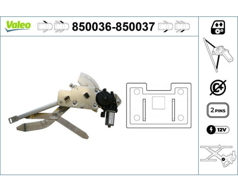 Window Regulator 850036 Valeo, Image 3