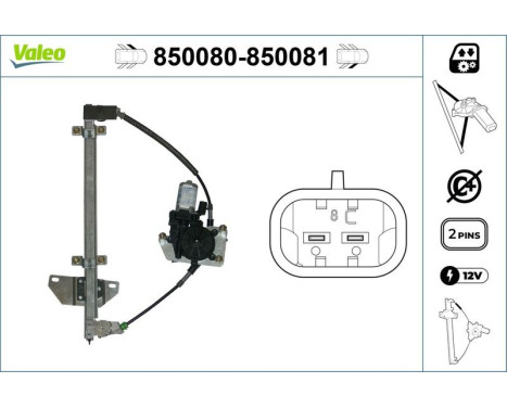 Window Regulator 850080 Valeo, Image 3
